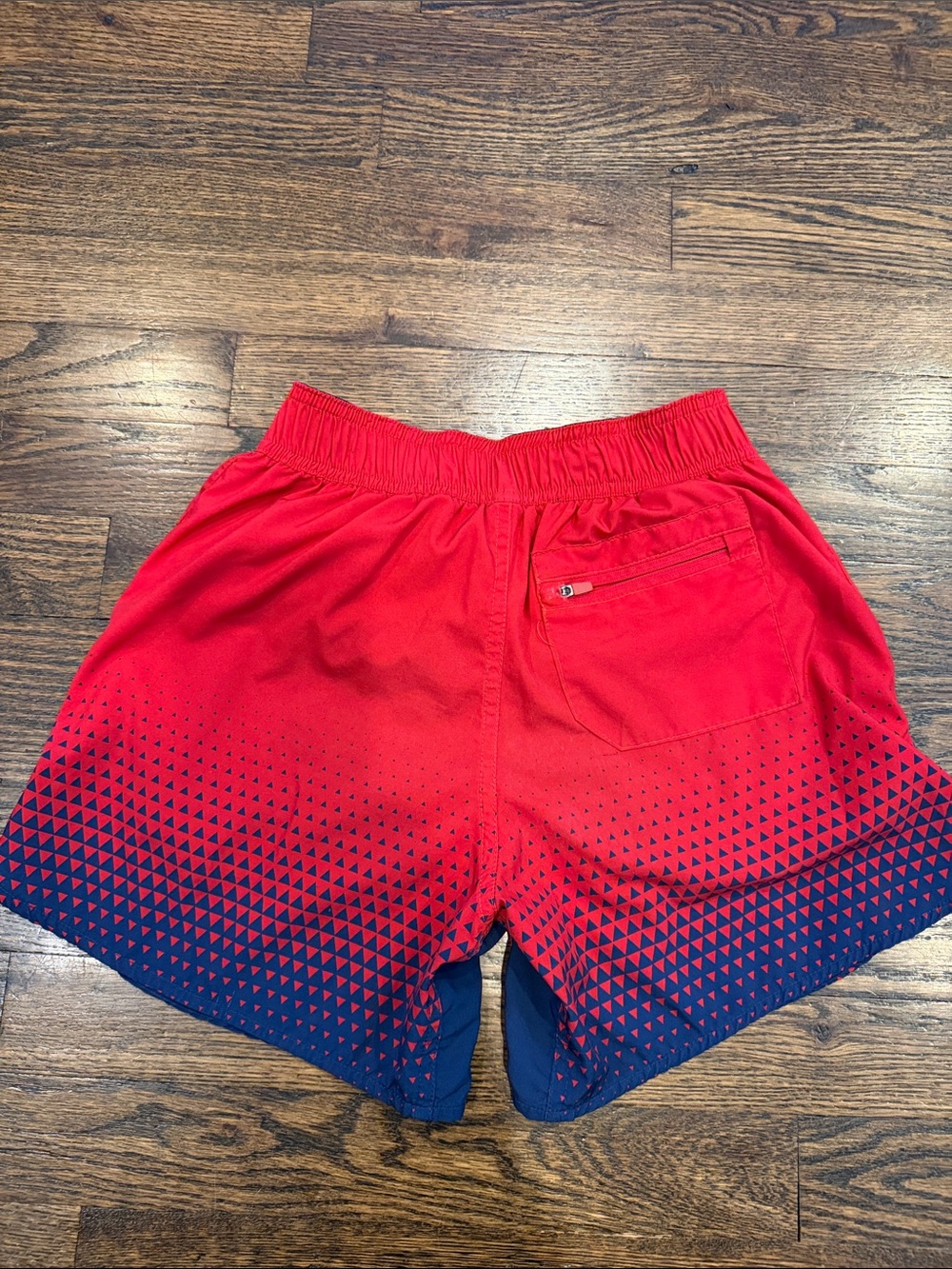 Baseball Lifestyle 101 Kids Red and Navy Gradient Athletic Shorts - Picture 4 of 5